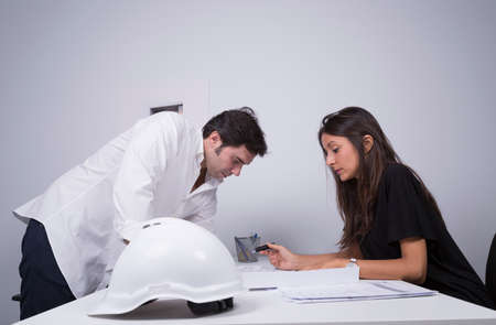 Architects photo session in their officeの写真素材