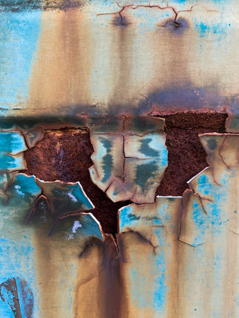 Photographs of various metal and wood textures in an abandoned mine