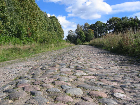 Ancient road near St. Peterbourgの写真素材