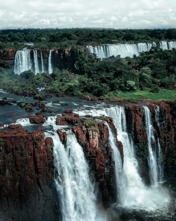 A small part of the Iguazu waterfalls, the largest collection of waterfalls in the world