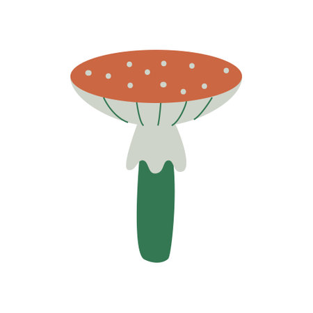 Cute mushroom vector illustration on isolated background. Goblincore, cottagecore concept.のイラスト素材