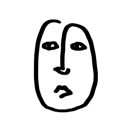 Vector illustration of linear abstract face. Minimalist boho style. One line ink drawing. modern continuous line artのイラスト素材