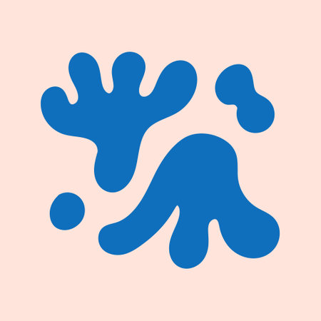 Vector illustration with abstract organic silhouette shapes on isolated background. Matisse inpired. Modern trendy styleのイラスト素材