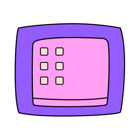 Retro computer icon on isolated background. Vector illustration of old tv. Y2k, 00s, 90s concept.のイラスト素材