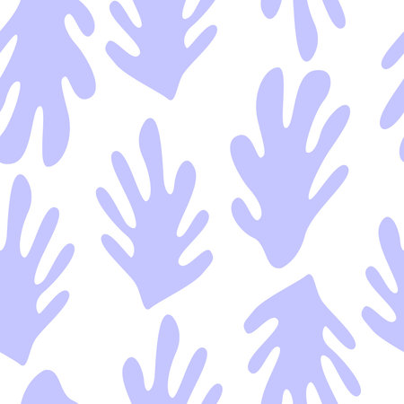 Seamless pattern with abstract organic shapes. Vector background with algaeのイラスト素材