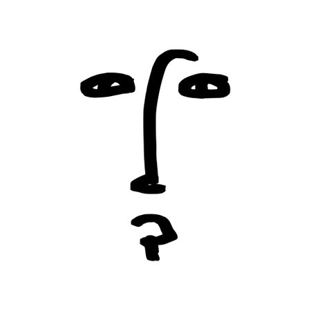 Vector illustration of linear abstract face. Minimalist boho style. One line ink drawing. modern continuous line artのイラスト素材