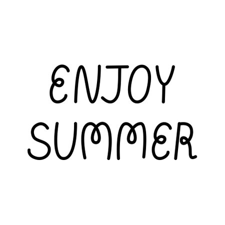 Enjoy summer cute vector lettering on isolated background. hand drawn summer illustrationのイラスト素材