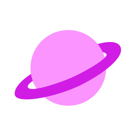 pink saturn planet. Vector illustration on isolated background.のイラスト素材