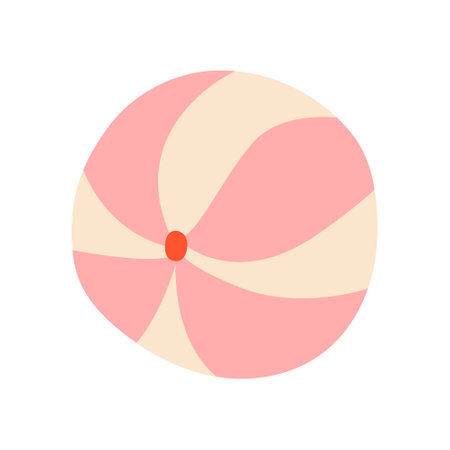Pink ball for beach and pool games. Summer vector illustration on isolated background.のイラスト素材