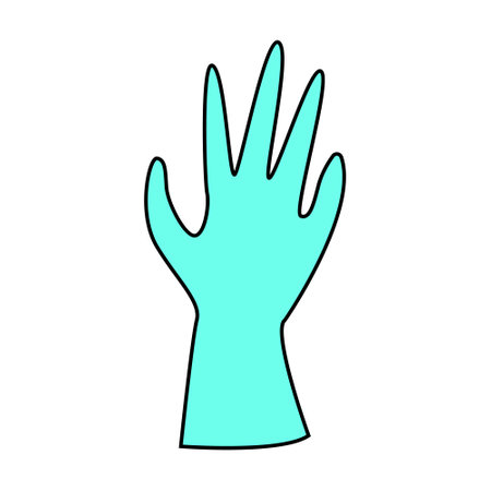 cute alien hand. Vector illustration on isolated background. human palm.のイラスト素材