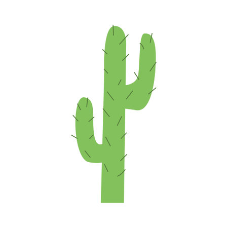 Vector flat illustration of green cactus plant on isolated backgroundのイラスト素材