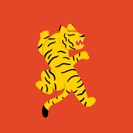Tiger in asian style. Vector trendy illustration. Year of the tiger. Chinese New Yearのイラスト素材