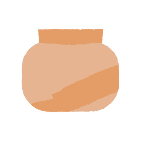 Abstract ceramic vase with texture. Pottery vector illustration on isolated background. Bohemian hygge conceptのイラスト素材