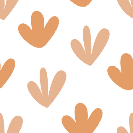 Seamless pattern with abstract autumn leaves. Vector background with organic shapesのイラスト素材