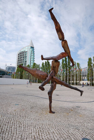 LISBON, PORTUGAL - SEPTEMBER 28, 2009: Modern Sculpture in Parque das Nacoes (Park of Nations), Lisbon, Portugal. のeditorial素材