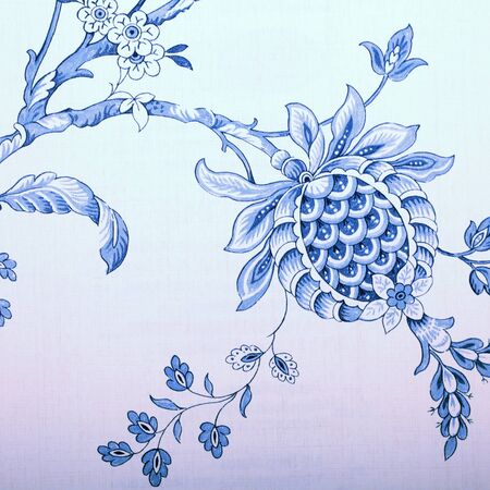 Vintage wallpaper with blue vignette victorian pattern, square imageの写真素材