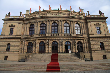 PRAGUE, CZECH REPUBLIC - OCTOBER 4, 2015: The Rudolfinum - a music auditorium and art gallery in Prague, Czech Republic. Rudolfinum is home to the Czech Philharmonic Orchestra.のeditorial素材