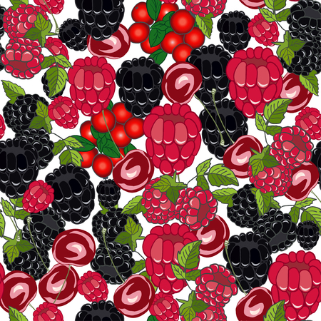 Seamless Pattern with Berries. Vector Illustration.のイラスト素材