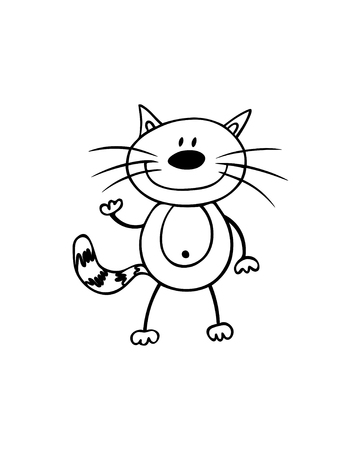 Cartoon Vector Illustration Cute Smiling Cat.のイラスト素材