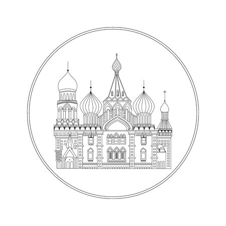 St. Basils Cathedral Moscow Russia simple logo design.のイラスト素材