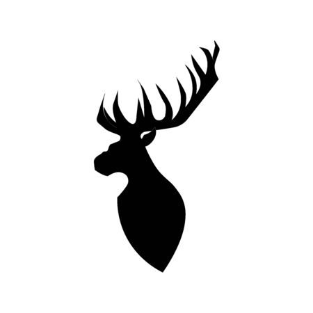 Silhouette Deer isolated on white.のイラスト素材