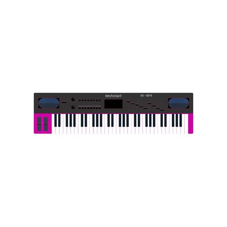 Digital Musical keyboard simple design isolated on white. Vector illustration.のイラスト素材