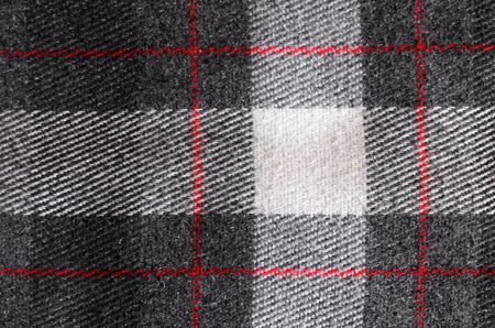 Texture of checkered rug with red stripes softの写真素材