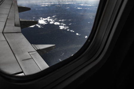 Flying to another country, traveling by plane, first flight, the ground down, preparing the plane...