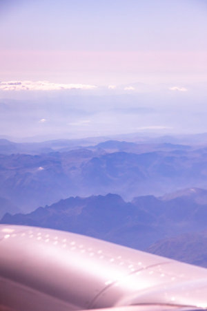 Flying to another country, traveling by plane, first flight, the ground down, preparing the plane...