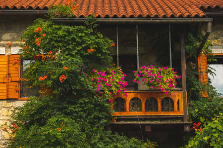 Monastery in the Montenegrin mountains, a cozy and beautiful place away from settlements, a good place for travelingの写真素材