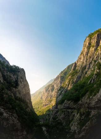 Piva Canyon in Montenegro - nature travel background
