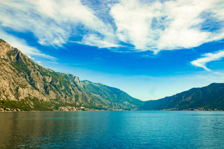 A trip to the tourist old town of the Adriatic coast Perast in Montenegro among the mountains and...