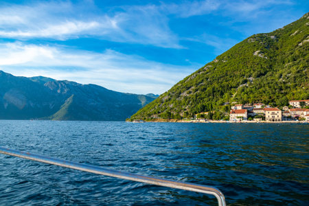 A trip to the tourist old town of the Adriatic coast Perast in Montenegro among the mountains and...