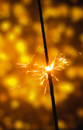 A series of photographs for the holiday New Years and Christmas sparklers on a bright beautiful...