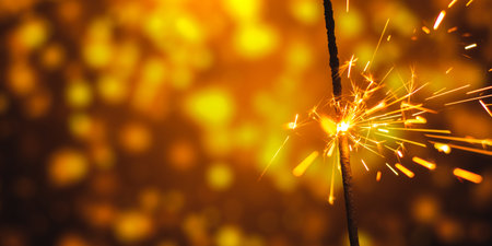 A series of photographs for the holiday New Years and Christmas sparklers on a bright beautiful...