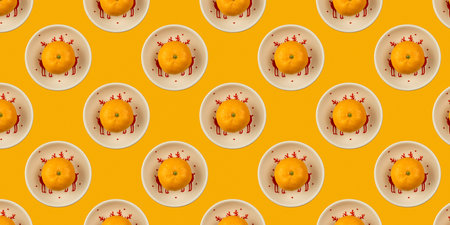 Winter christmas patterns with lollipops and other attributes of the holiday, miniature, flat design, top viewの写真素材