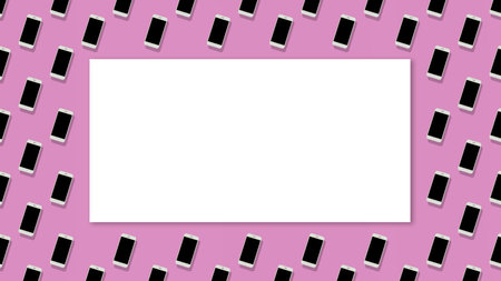 Modern technique mockup and seamless pattern of smartphone, pastel pink background and pop art...