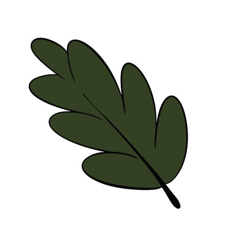 Colored a tree leaf, simple and creative design illustration made on white islolatd background, in flat styleの写真素材