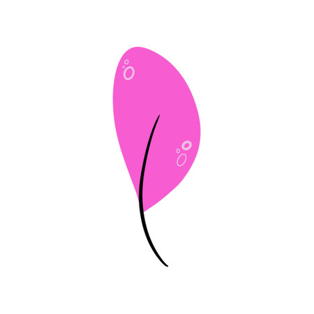 Illustration of spring colorful pink leaf, seasonal elements in flat style for holidayの写真素材