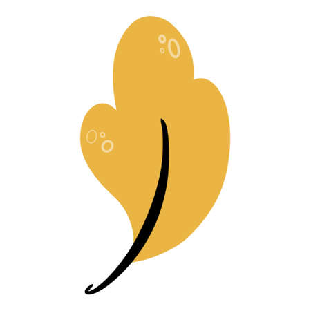 Illustration of spring colorful orange leaf, seasonal elements in flat style for holidayの写真素材