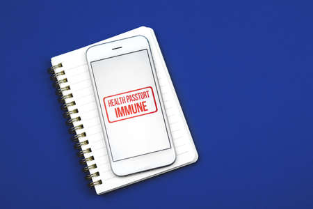 Health passport app concept, digital application for travelers, banner with copy space photoの写真素材
