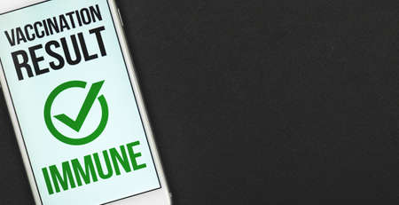 Banner vaccination result is negative,  pandemic conceptの写真素材