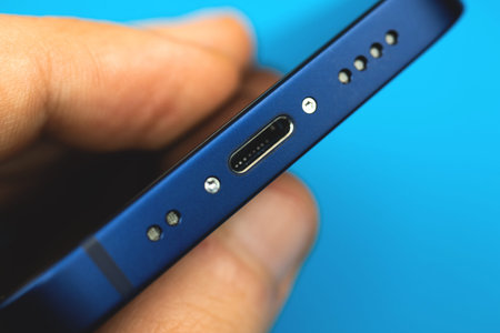 Mini lightning connector close up