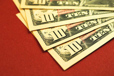 10 dollar bill background close up, financial conceptの写真素材