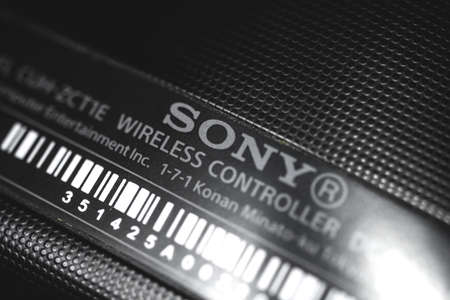 Kharkov, Ukraine - March 22, 2021: Sony wireless controller close up photoのeditorial素材