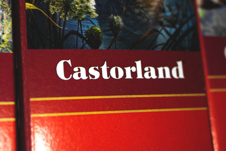 Kharkov, Ukraine - March 22, 2021: Castorland puzzle logo close up