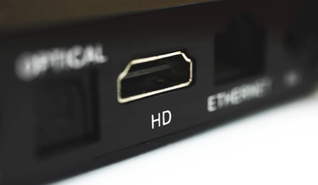 HDMI connector close up photo, macro view