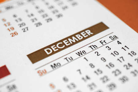 December calendar background, close-up photoの写真素材