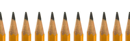 Isolated pencils wide banner, white background, macro photoの写真素材