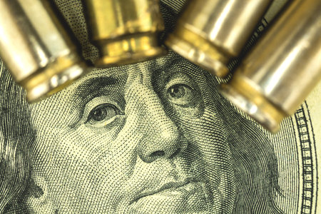 Dirty money, criminal and corruption money dollar concept background photo